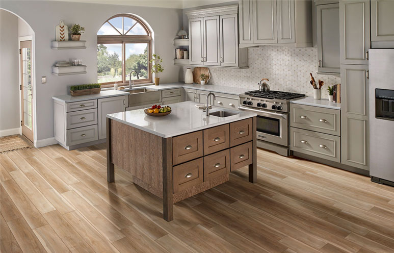 Andover Bayhill Blonde Luxury Vinyl Flooring in Kitchen